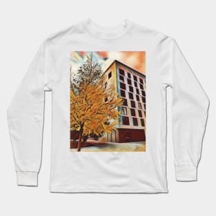 Angular building in autumn Long Sleeve T-Shirt